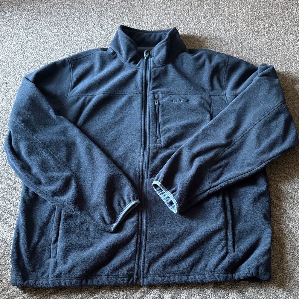 L.L. Bean Men's Navy Fleece Full Zip